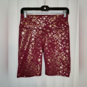 Fabletics Red and Gold Bike Shorts
